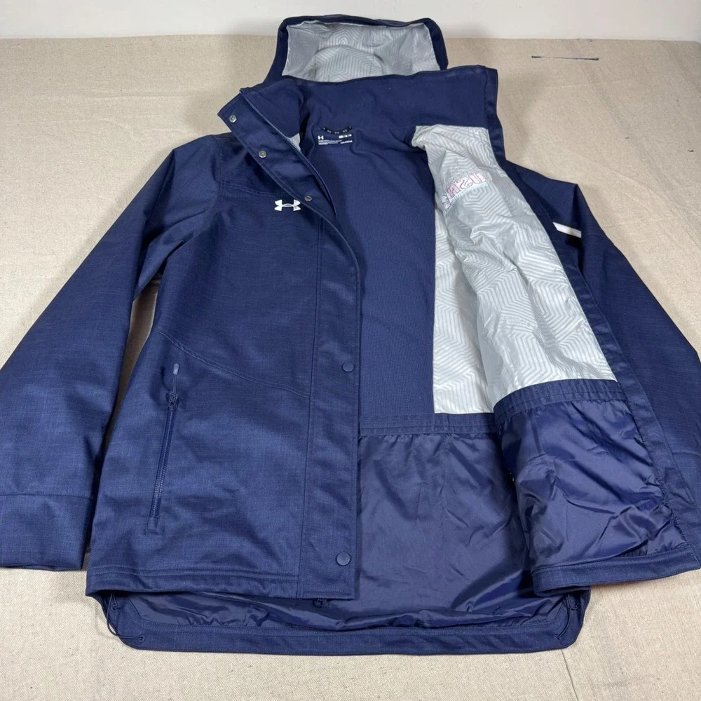Under Armour Jacket Mens Medium Navy USA Bobsled Skeleton ColdGear Hood